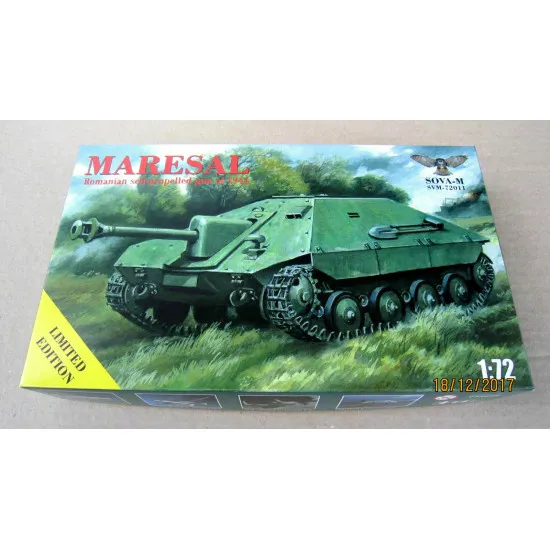 Sova Model - Tank destroyer Maresal SM72011 1/72 scale model kit, Length 80 mm