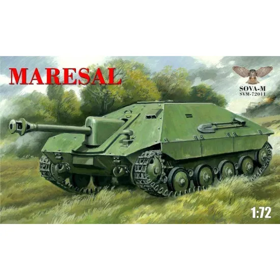 Sova Model - Tank destroyer Maresal SM72011 1/72 scale model kit, Length 80 mm