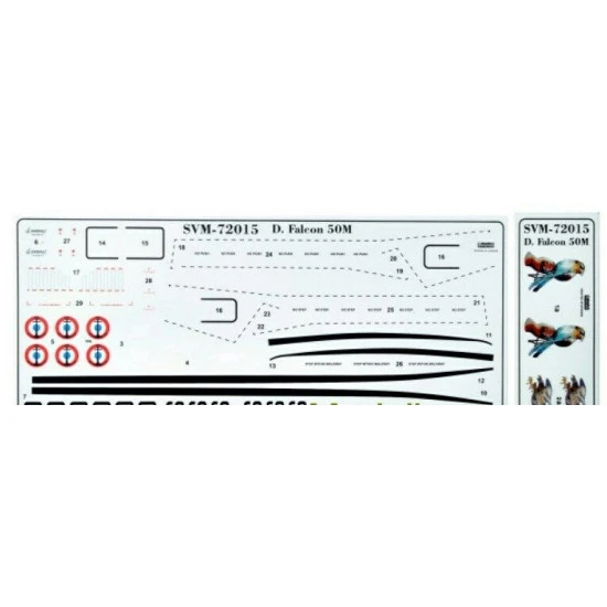 Sova Model SM72015 1/72 - Falcon 50M Passenger plane, scale model Length 257 mm