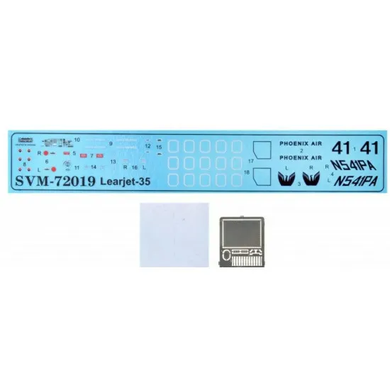 Sova Model SM72019 1/72 - Learjet 35 N541PA scale model kit, Length 205 mm