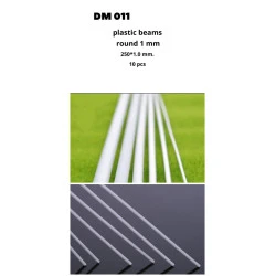 Dan Models 011 - PLASTIC PROFILE 1 MM. diameter, LENGTH 250 MM. 10 PIECES