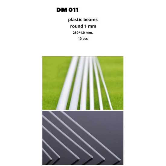 Dan Models 011 - PLASTIC PROFILE 1 MM. diameter, LENGTH 250 MM. 10 PIECES