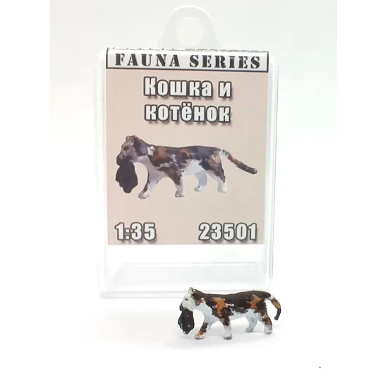 Mini Tank 23501 - 1/35 - Cat and kitten. Painted figure