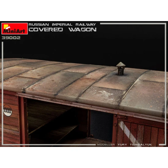 Miniart 39002- 1/35 - RUSSIAN IMPERIAL RAILWAY COVERED WAGON 182 mm