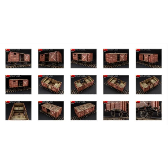 Miniart 39002- 1/35 - RUSSIAN IMPERIAL RAILWAY COVERED WAGON 182 mm