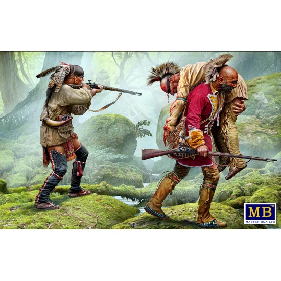 Master Box 35210 - Wounded brother. Indian Wars series, XVIII century. Kit2