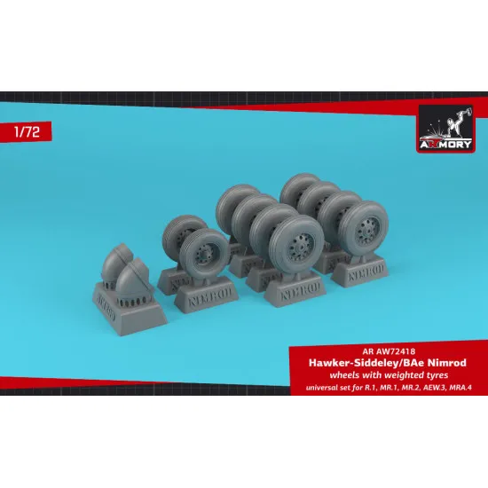 Armory AW72418 - 1/72 - BAe Nimrod wheels w/ weighted tires
