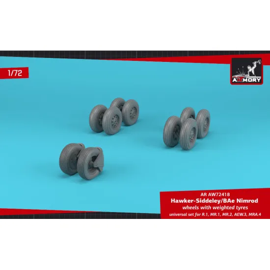 Armory AW72418 - 1/72 - BAe Nimrod wheels w/ weighted tires