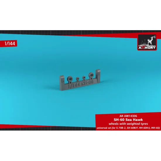 Armory AW14306 - 1/144 - SH-60 SeaHawk wheels w/ weighted tires