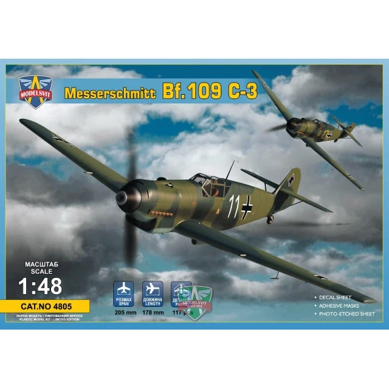 ModelSvit 4805 - 1/48 - Messerschmitt Bf.109 C-3 178 mm