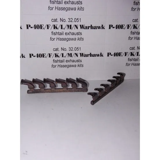 Exhaust Pipes for P-40EFKLMN Fishtail Airplane Hasegawa 1/32 REXx 32051 Branch Pipes