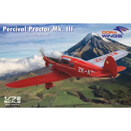 Dora Wings DW72017 Percival Proctor Mk.III (civil registration) plastic model kit, scale 1/72