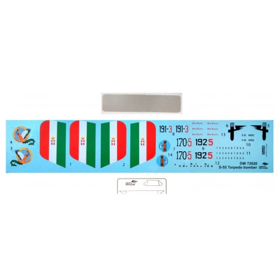 Dora Wings DW72020 Savoia-Marchetti S.55 (torpedo bomber) plastic model kit, scale 1/72