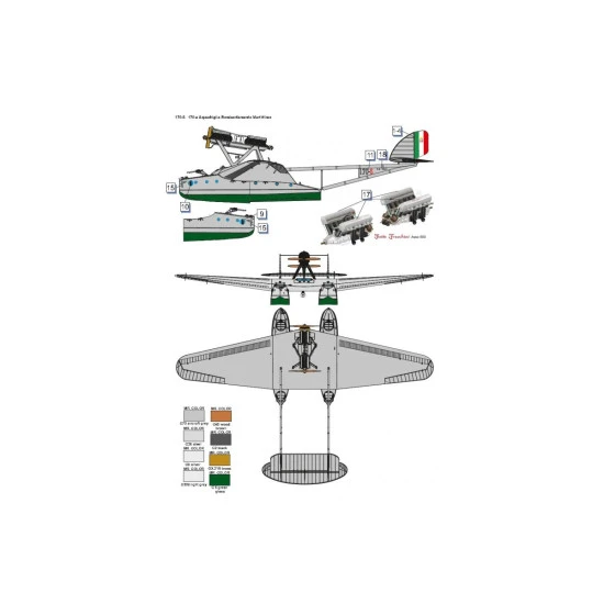 Dora Wings DW72020 Savoia-Marchetti S.55 (torpedo bomber) plastic model kit, scale 1/72