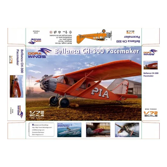 Dora Wings DW72022 Bellanca CH-300 Pacemaker plastic model kit, scale 1/72