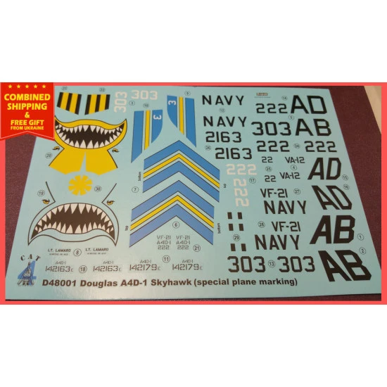 CAT4 D48001 - 1/48 Douglas A4D-1 A-4A Skyhawk Special Plane Marking Decals BuAer