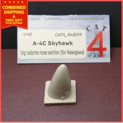 Us Stock Cat4 R48019 - 1/48 A-4c Skyhawk Big Radome Nose Section Resin Set Hasegawa Kit