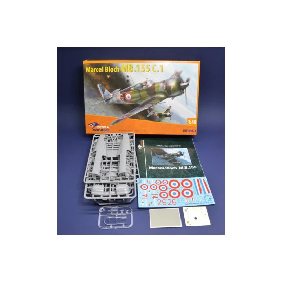 Dora Wings DW 48021 Bloch MB.155C.1 plastic model kit, scale 1/48