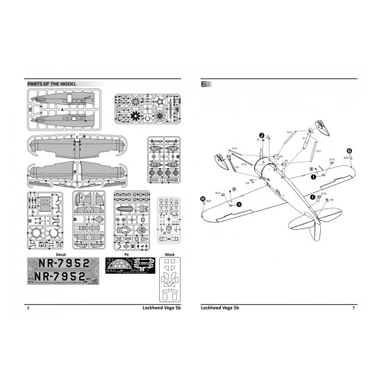 Dora Wings DW 48022 Lockheed Vega 5b Record flights plastic model kit, scale 1/48
