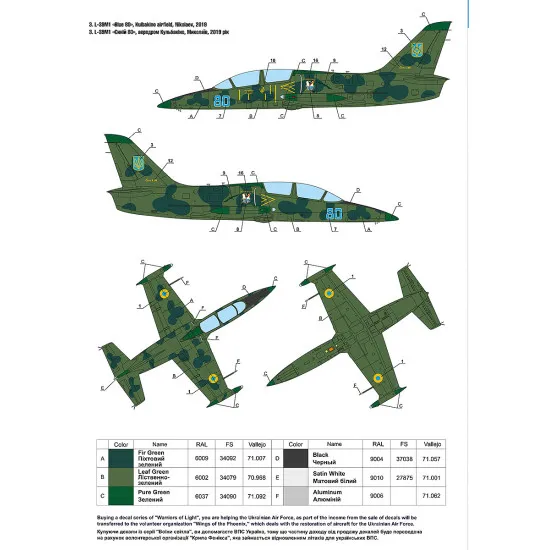 Foxbot 48-051 - 1/48 - Ukrainian Albatrosses L-39C/M1 decal