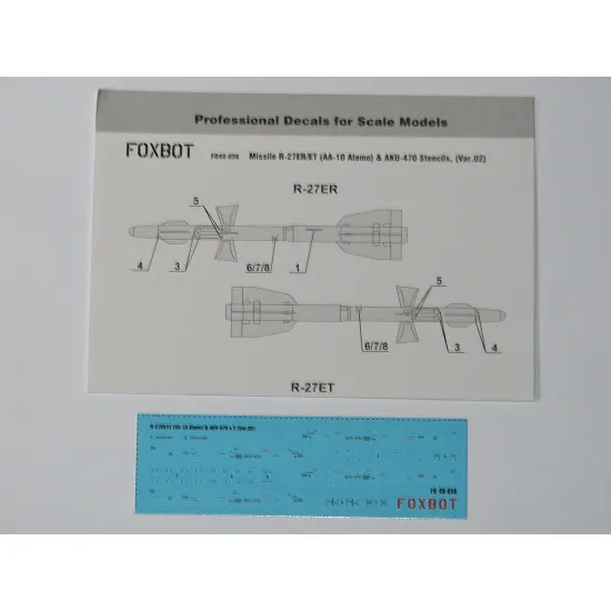 Foxbot 48-056 1/48 Soviet Missile R-27ER/ET (AA-10 Alamo) and AKU-470 Stencils No. 2