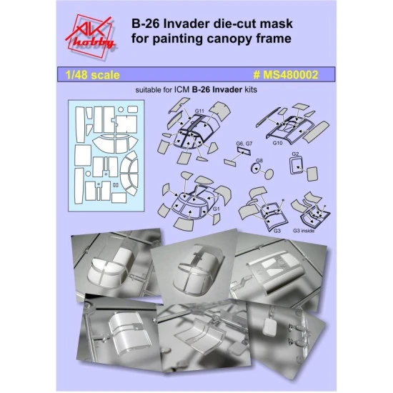 Dan Models MS48002 B-26 Airplane Model Mask (ICM) set, 1/48 scale