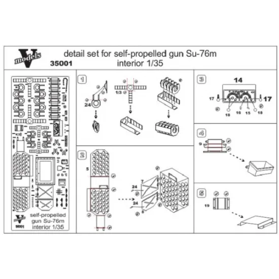 Vmodels 35001 - 1/35 - Photo-etched for Su-76 interior 35001