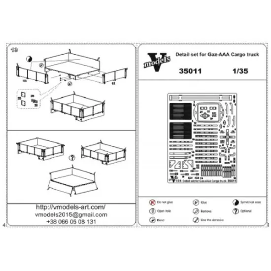 Vmodels 35011 - 1/35 - Photo-etched GAZ-AA A 35011 for MiniArt