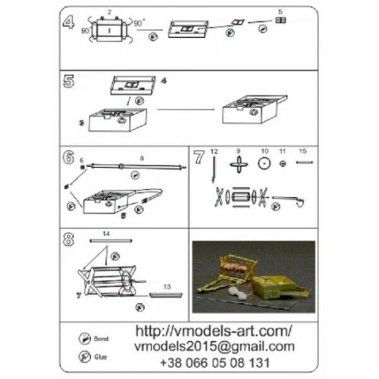 Vmodels 35008 - 1/35 - Photo-etched Soviet field telephone UNA-42