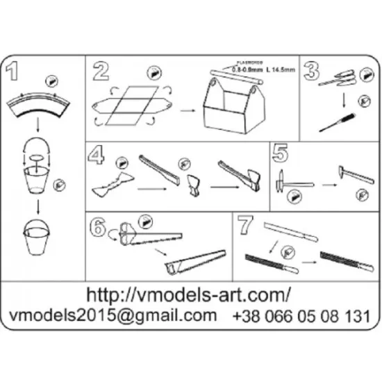 Vmodels 35019 - 1/35 - Photo-etched Bench tools