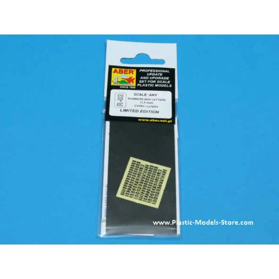 Letters Numbers 1.5 mm high PE set any scale Aber R-02