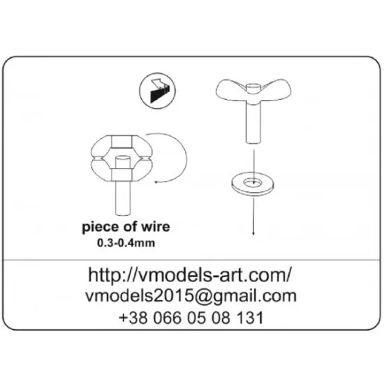 Vmodels 35023 - 1/35 - Photo-etched Nut trumbscrew