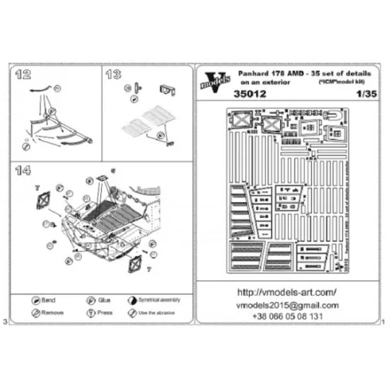 Vmodels 35012 - 1/35 - Photo-etched Panhard (exterior)for ICM