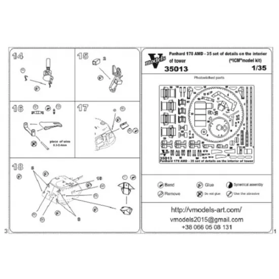 Vmodels 35013 - 1/35 - Photo-etched Panhard (interior early series tower)
