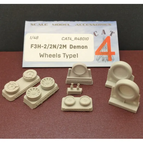 CAT4 R48010 - 1/48 - F3H-2/2N/2M Demon wheels type1 flat. Resin parts