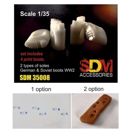 SDM 35008 - 1/35 - Two types of soles Soviet & German boots WWII Boots stamps SDM 35008 - 1/35 - Two types of soles Soviet & German boots WWII Boots stamps