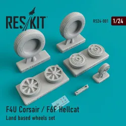 Reskit RS24-0001 - 1/24 - F4U Corsair / F6F Hellcat Land based wheels set