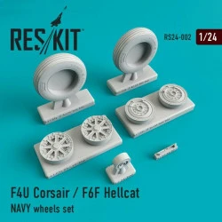 Reskit RS24-0002 - 1/24 - F4U Corsair / F6F Hellcat NAVY wheels set model