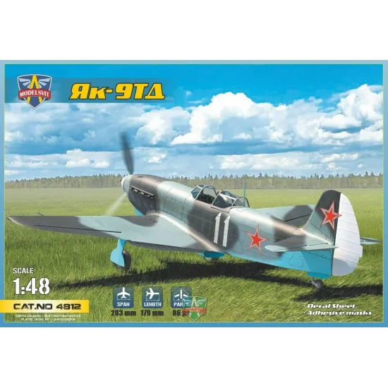 ModelSvit 4812 - 1/48 - Yak-9TD 203 mm , 86 pcs. Plastic model kit