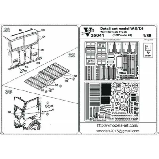 Vmodels 35041 - 1/35 - Photo-etched set model W.O.T. 6 WWII British truck