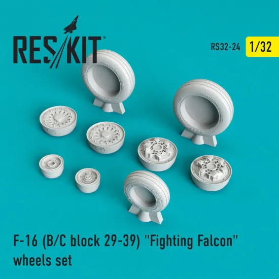 Reskit RS32-0024 - 1/32 - F-16 B/C block 25-32 Fighting Falcon wheels set
