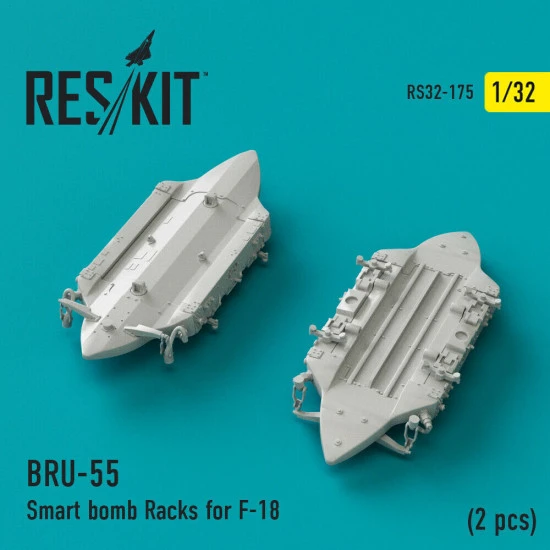 Reskit RS32-0175 - 1/32 BRU-55 Smart bomb Racks for F-18 (2 pcs), scale