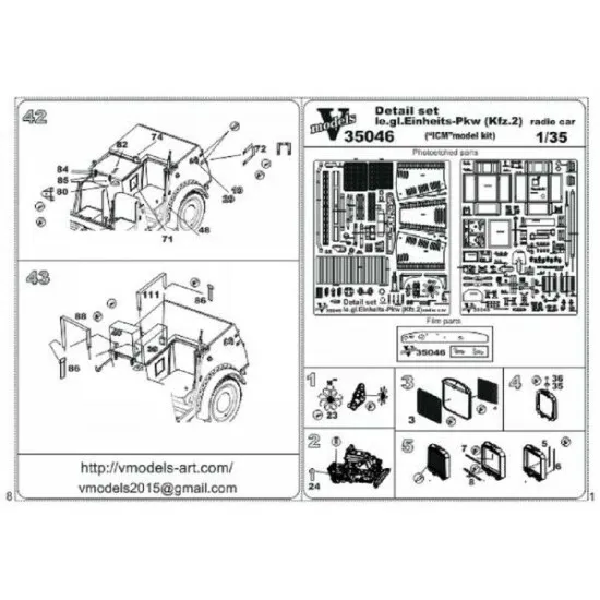 Vmodels 35046 - 1/35 - Photo-etched detail set Le.gl.Einheits-Pkw (Kfz. 2)