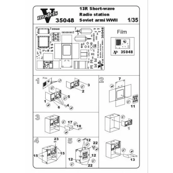 Vmodels 35048 - 1/35 - Photo-etched 13R short-wave Soviet radio station
