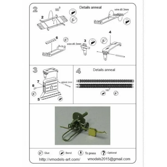 Vmodels 35050 - 1/35 - Photo-etched Cartrige basket of machine gun Maxime