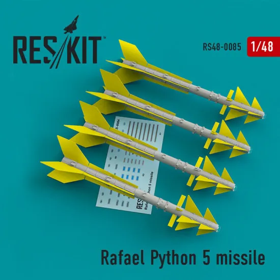 Reskit RS48-0085 - 1/48 - Rafael Python 5 missile (4 pcs) Resin Detail