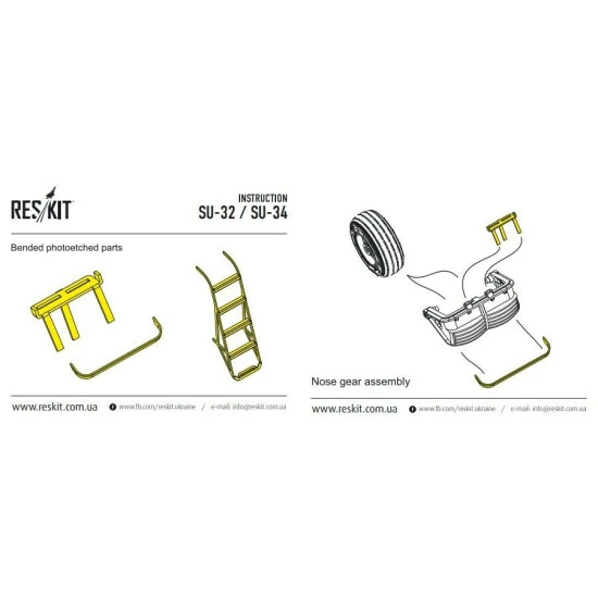 Reskit RS48-0096 - 1/48 Aircraft Wheels Set Su-32 / Su-34 Resin Detail model