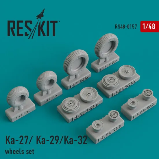 Reskit RS48-0157 - 1/48 - Wheels set for Ka-27/Ka-29/Ka-32 Resin Detail