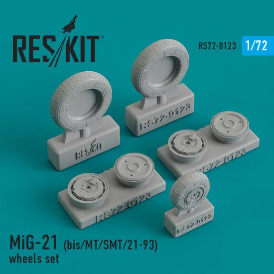 Reskit RS72-0123 - 1/72 Resin wheels set MiG-21(bis/MT/SMT/21-93) Resin Detail