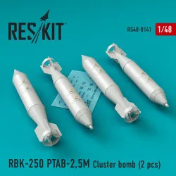 Reskit RS48-0141 - 1/48 RBK-250 PTAB-2,5M Cluster bomb (4 pcs), Resin Detail